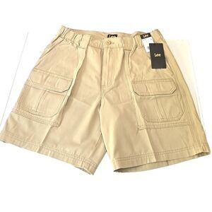 Lee Shorts Men 32 Waist Khaki Regular Fit Casual Summer Safari Cargo Durable New